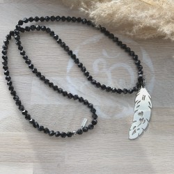 Collier agates noires