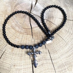 collier noir pour homme