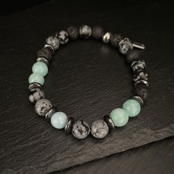 Bracelet homme gris et bleu