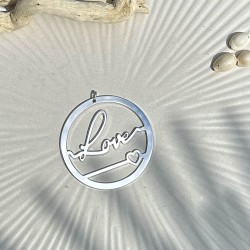 Pendentif love argenté