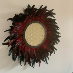 Juju Hat Fleur de Vie Noir et rouge