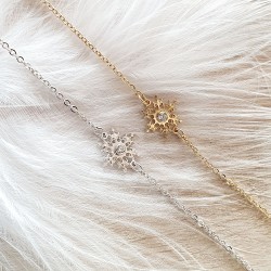 Bracelet Flocon de neige
 Couleurs bijoux-Plaqué argent Taille bijoux-Unique