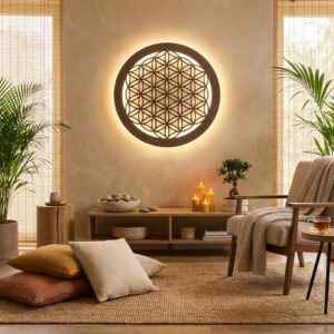 Fleur de vie lumineuse murale