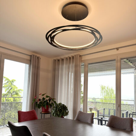 Suspension leds nenuphar noir