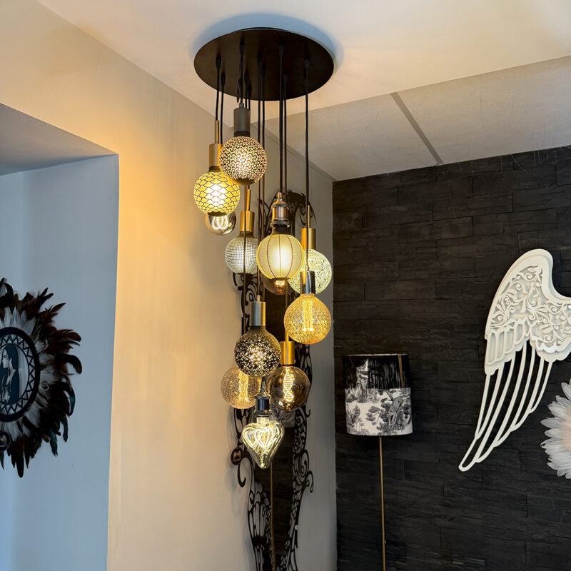 Suspension noire 12 Brins | Grand Lustre Design Il-umine Suspension noire 12 Brins | Grand Lustre Design Il-umine