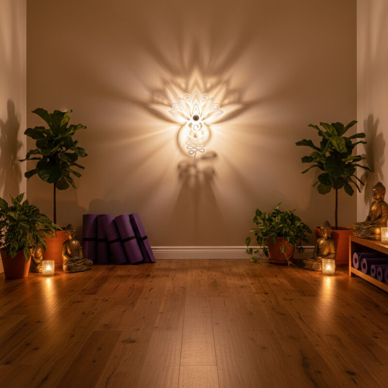 Applique Murale Unalome Lotus : Illuminez votre Espace de Soins et de Sérénité