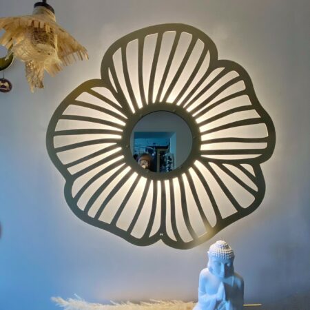 miroir flower doré