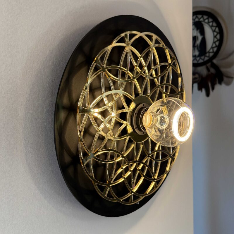 Applique Orientale Dorée miroir  | Il-umine