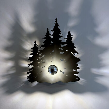 Applique murale noire sapins ambiance chalet